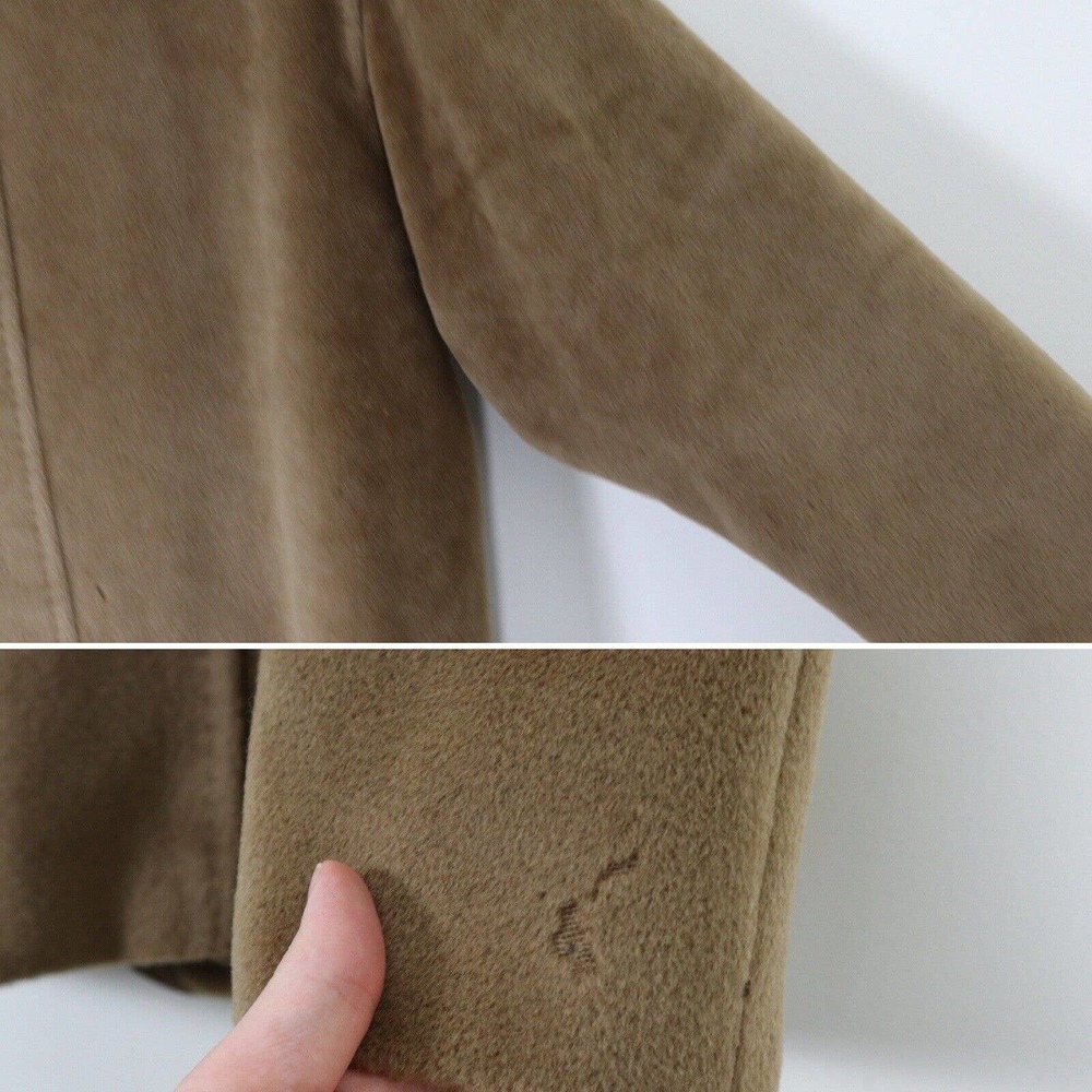 Max Mara US 6 Wool Coat Camel Tan Double Breasted Oversize - Picture 12 of 12